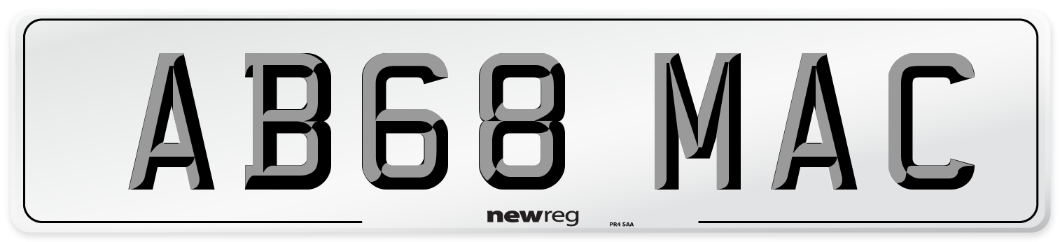 AB68 MAC Number Plate from New Reg